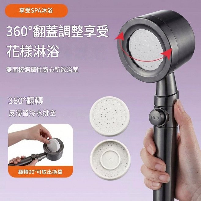 新款反沖洗 蓮蓬頭 花灑 增壓蓮蓬頭 加壓蓮蓬頭 蓮蓬頭大水量, 1個, 蓮蓬頭(無濾芯) 一隻 (無濾芯也可用)