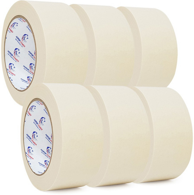 홀스파워 종이 마스킹테이프 범용 도장 문구 SBT03 - 45mm x 40M 아이보리, 6개