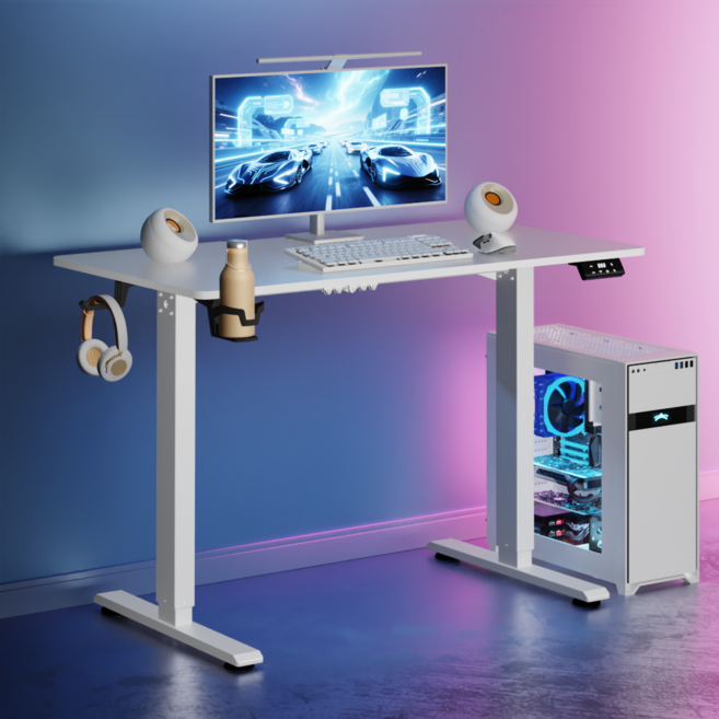 SANODESK 전동 높이조절책상 QS1 모션데스크 높낮이조절 스탠딩책상 전동컴퓨터책상, 화이트