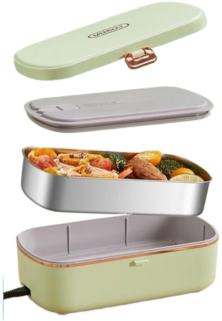MEERKAT 電熱便當盒 加熱保溫餐盒 插電蒸飯盒 304不銹鋼
