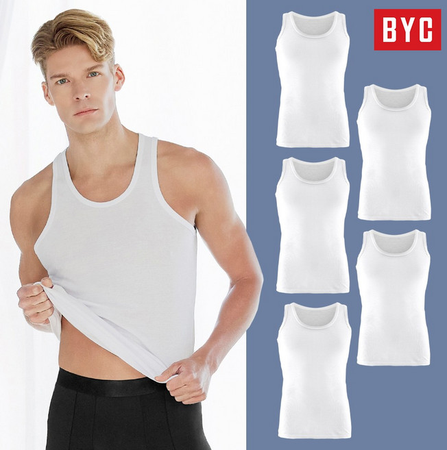 BYC 남성용 프레쉬코튼 조끼런닝 5매