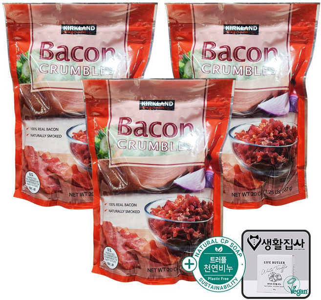 커클랜드 베이컨 크럼블스 + 천연비누 코스트코, 567g, 3개