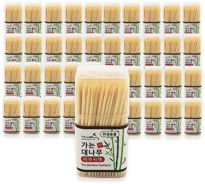 가는 대나무 이쑤시개 40통, 40개