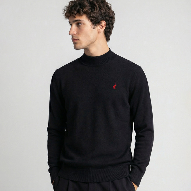 KPL 남성 모크넥 클래식 소프트 터치 풀오버 니트 스웨터 반목 폴라 티셔츠 R-1002