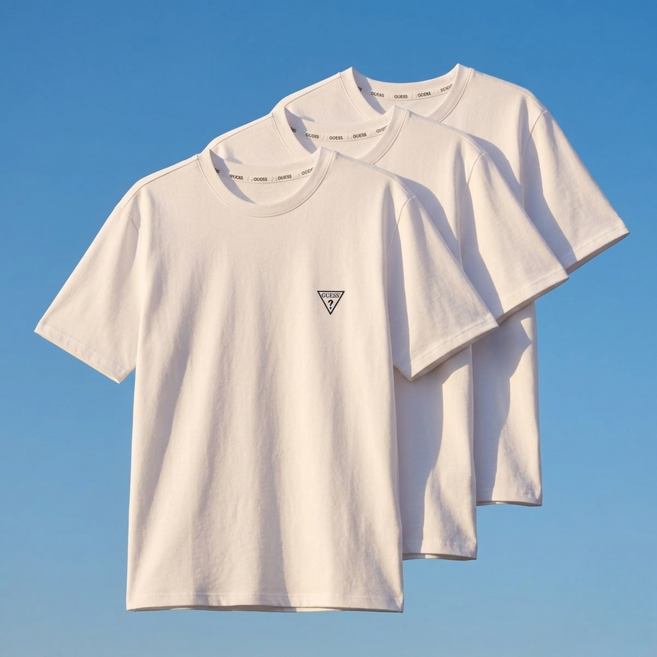 GUESS 게스 남자 반팔티 무지 라운드 티셔츠