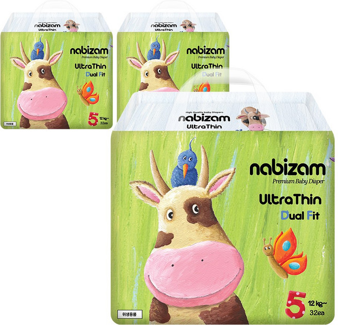 나비잠 기저귀 울트라씬 듀얼핏 밴드 3팩, 특대형(XL), 96매