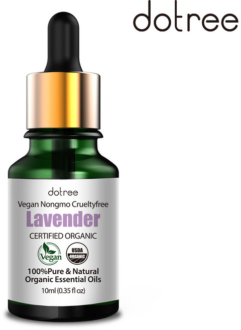 도트리 비건 유기농 라벤더 100% 퓨어 내추럴 아로마 에센셜 오일 번들구성, 2개, 10ml