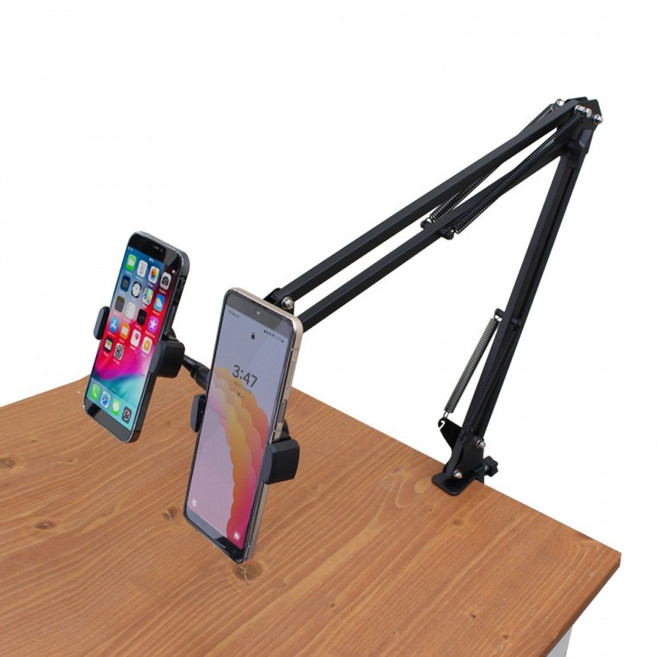 핸드폰 듀얼 스탠드 거치대 방송 인터넷 강의 유튜브, 1개, 상세페이지 참조