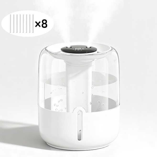 민루플 미니 탁상용 무드등 대용량 가습기 4L, 화이트