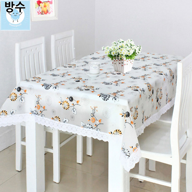 방수 테이블보/ 2인용~10용까지/ 방수-민들레 / 국내 당일발송-신데렐라 데코, 식탁보 방수-민들레, 6인(183x137cm), 1개