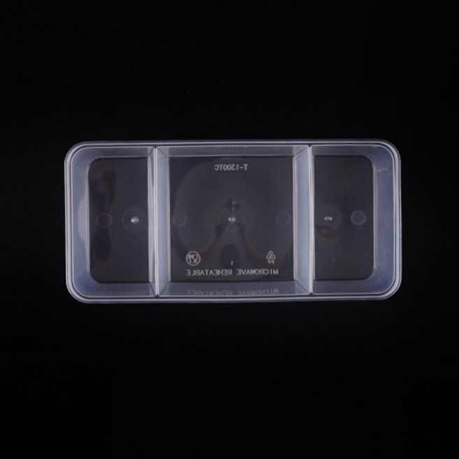 [BR] T-1300TC 직사각 도시락용기 3칸 (1200ml/반투명) 300개 세트