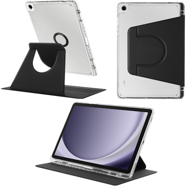 DANYCASE 아크릴 회전 자성 흡착 분리 가능가능 태블릿 커버 삼성 갤럭시 탭 케이스, 블랙, 1개