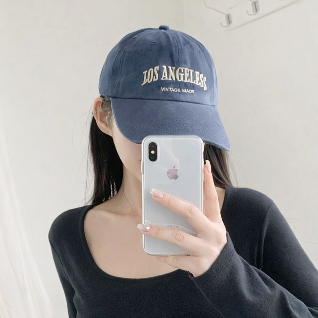 디아쿠아 남녀공용 로스엔젤레스 LA 심플 자수 야구모자 볼캡 모자