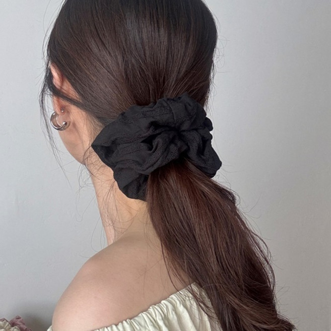 펀칭 자수 스크런치 헤어슈슈 곱창밴드 머리끈