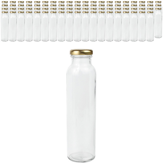 가인글로벌 일자음료300 유리병 골드캡, 300ml, 80개