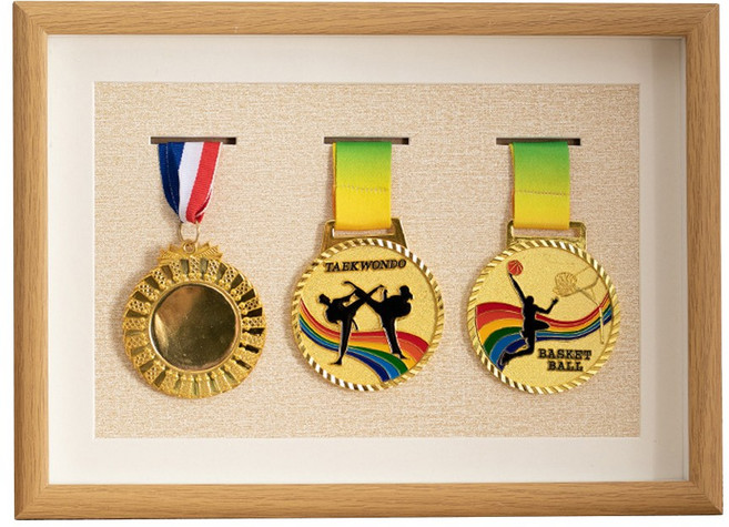 홈앤하비 국내 무료발송 메달보관함 메달 액자 마라톤 등산 달리기 태권도 수영 줄넘기 대회, 1개, 우드
