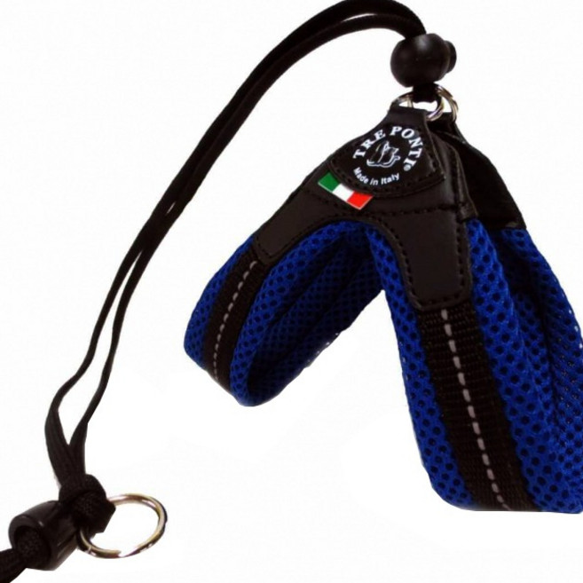 트레폰티 메시 스토퍼 강아지 하네스, 블루, 1개