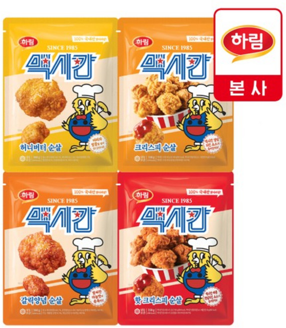 맥시칸 순살치킨 4종 세트 (크리스피 핫크리스피 허니버터 갈릭양념), 300g, 1개