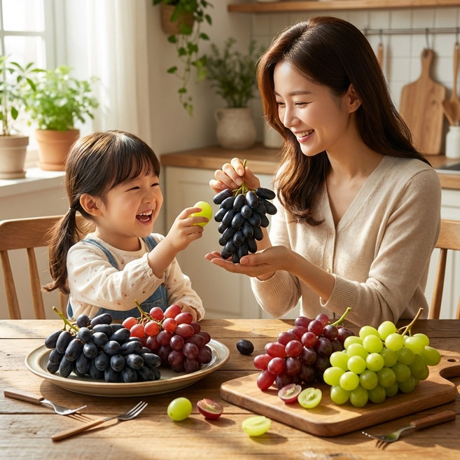 [어버이날선물] 수입포도 4종 혼합세트 인기품종 한번에 오톰크리스피 포함, 1세트, 4종 풀세트 총 2kg