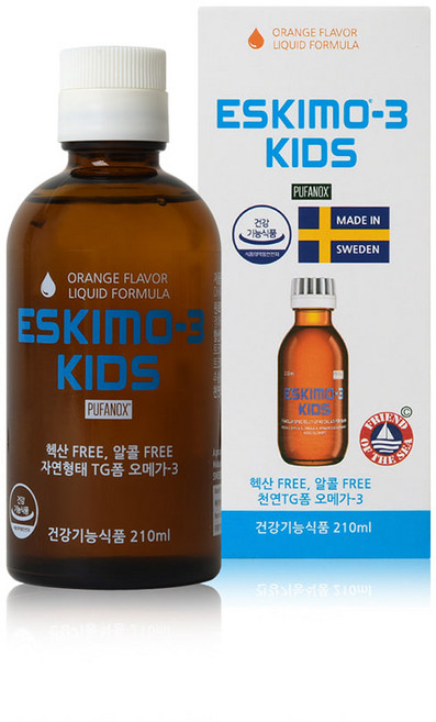 에스키모-3 키즈 오메가-3 오렌지향, 1개, 210ml