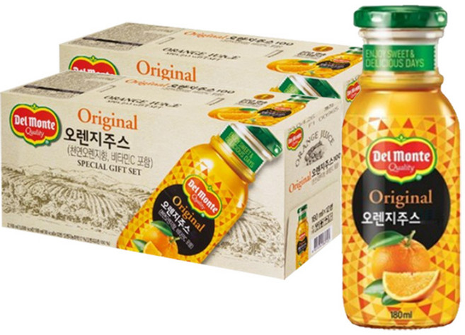 델몬트 오리지널 오렌지주스100 180ml, 24개