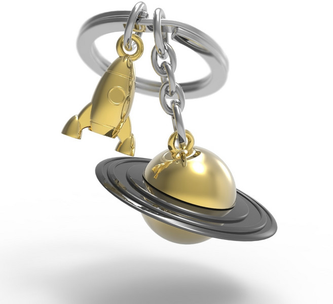 Metalmorphose 土星火箭造型鑰匙圈, 1個, 金色
