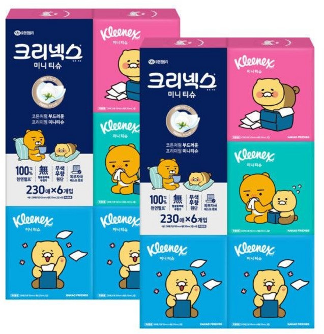 크리넥스 디럭스 미니 카카오 230매, 230개입, 12개