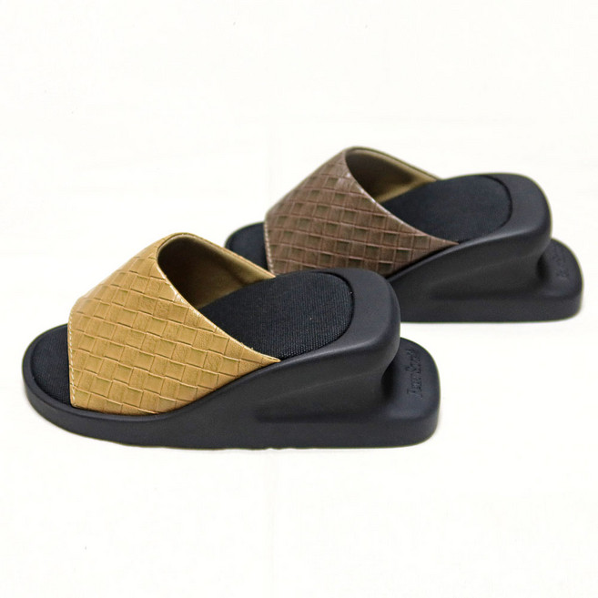 가죽짜임 실내 다이어트슬리퍼 여성 실내화 키높이