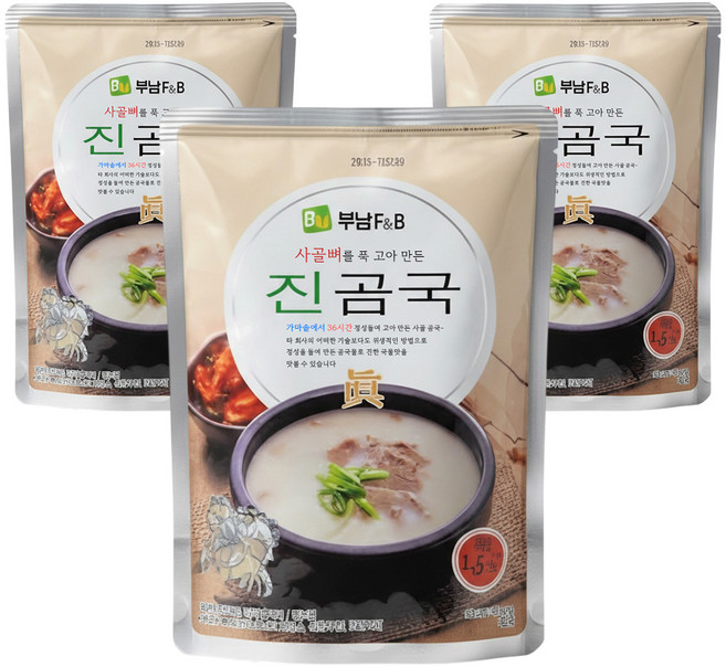 부남 진곰국 사골 국물 대용량 1.5kg, 3개