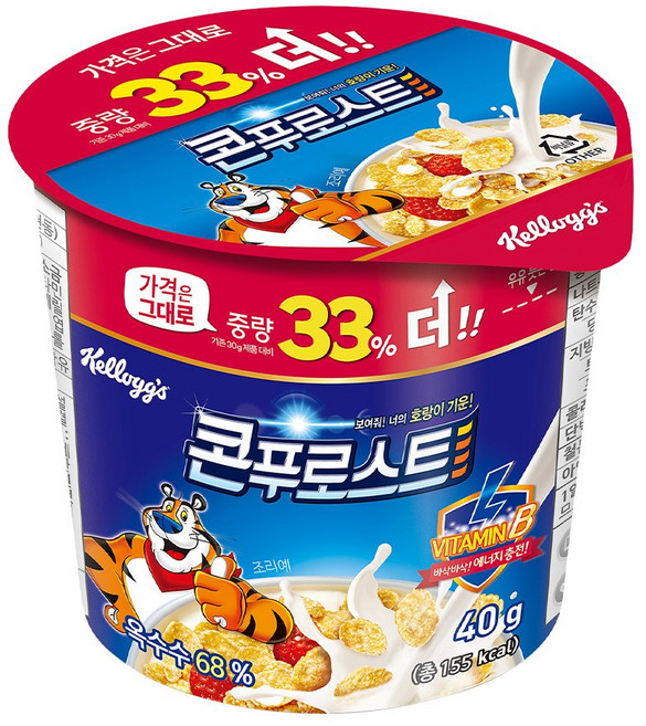 켈로그 콘푸로스트 컵 시리얼, 30g, 4개