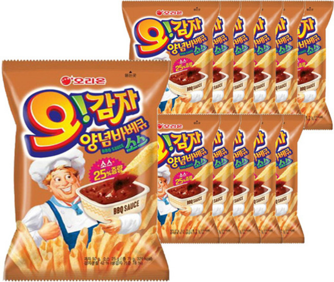 오리온 오감자 양념바베큐, 75g, 12개