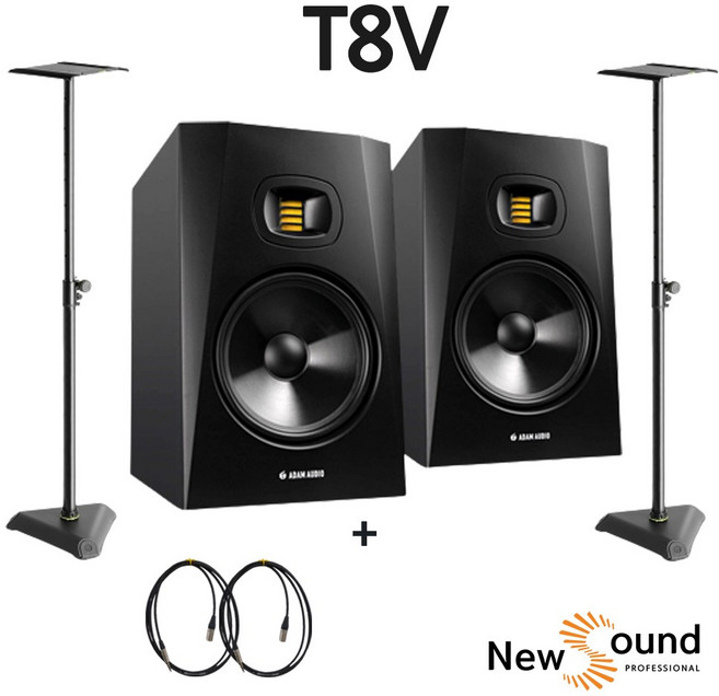 [뉴사운드] 정품 ADAM AUDIO T5V T7V T8V + 스탠드 케이블 패키지 5인치 7인치 8인치 / 홈레코딩 녹음 모니터 스피커/ 아담오디오, T8V+고급형 스탠드+케이블