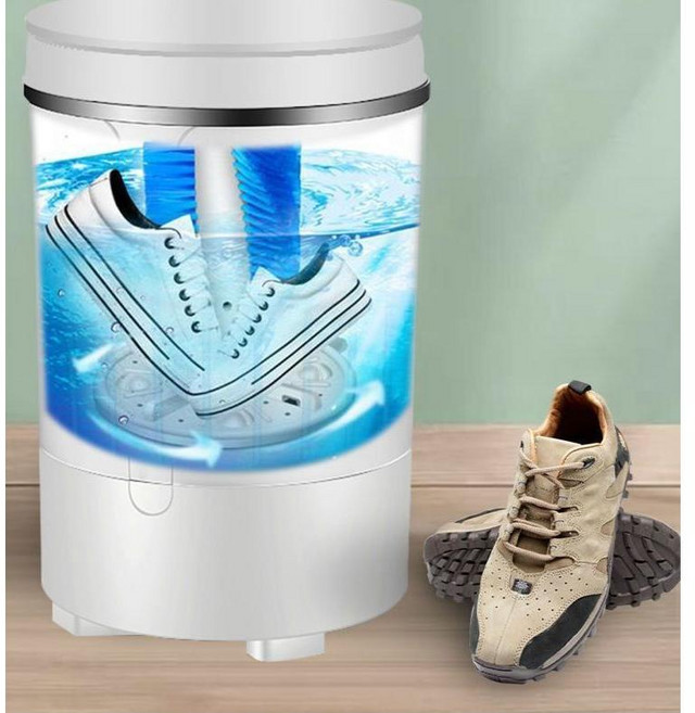 운동화전용세탁기 초미니세탁기 신발세척기 탈수기 기숙사 원룸 자취방, 작은 흰색 신발 세탁기  1-2 쌍  업그레이드