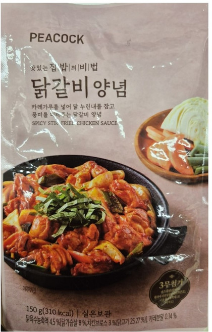 피코크 닭갈비 양념 수량, 2개, 150g