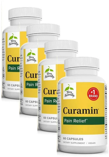 테리 내추럴리 큐라민 페인 릴리프 커큐민 보스웰리아 캡슐 Terry Naturally Curamin Pain Relief, 4개, 60정 - 쿠팡