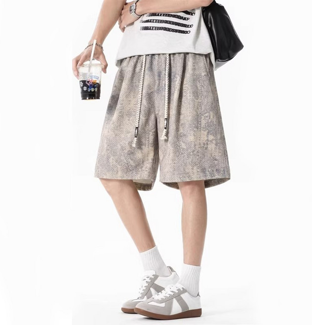 ANYOU 남성 여름 오버핏 통기성 5부 반바지