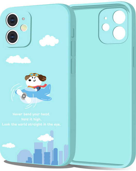 핫티몰 코믹한 강아지 비행사 캐릭터 프린팅 젤리 휴대폰 케이스