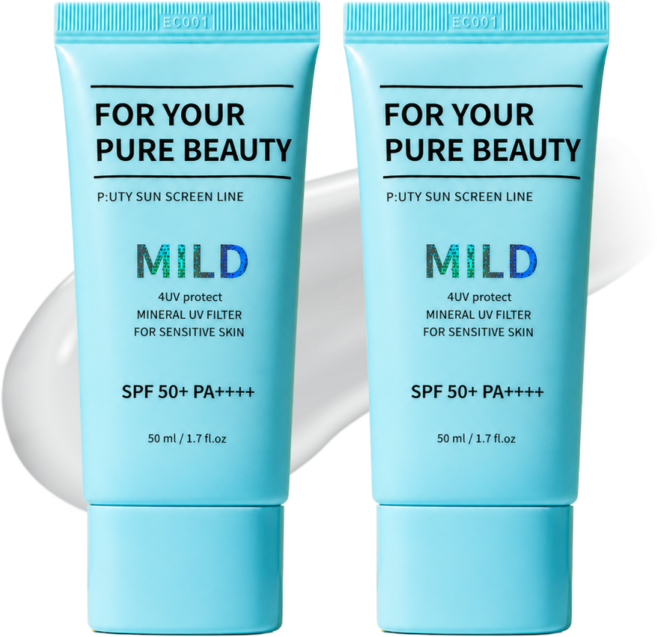 퓨노센스 포텍트 논나노 비건 무기자차 선크림 SPF50+ PA++++ (클렌징젤증정), 2개, 50ml