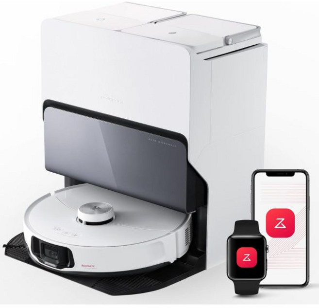 Roborock 글로벌 버전 로봇 진공 청소기 S8 maxV 울트라 자동 세척 건조 먼지 비우기 10000 Pa, 한개옵션1, 01 White