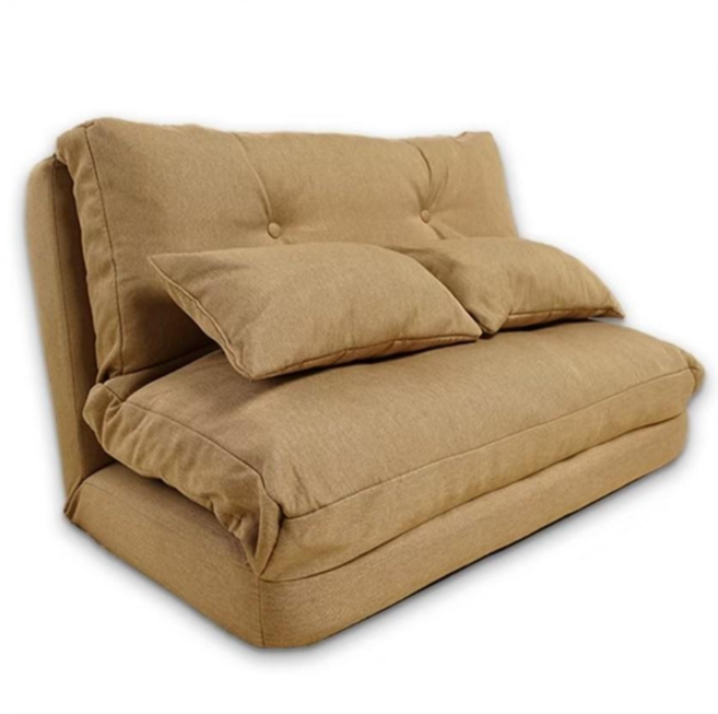 摺疊沙發椅 多角度調節 舒適抱枕 小戶型適用 居家休閒必備, 1.2米懶人沙發床-米色/(一張訂單限下一個), 1件