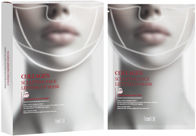 헤스킨 콜라겐 스켈프팅 페이스 리프팅 업 마스크, 1개, 5개입