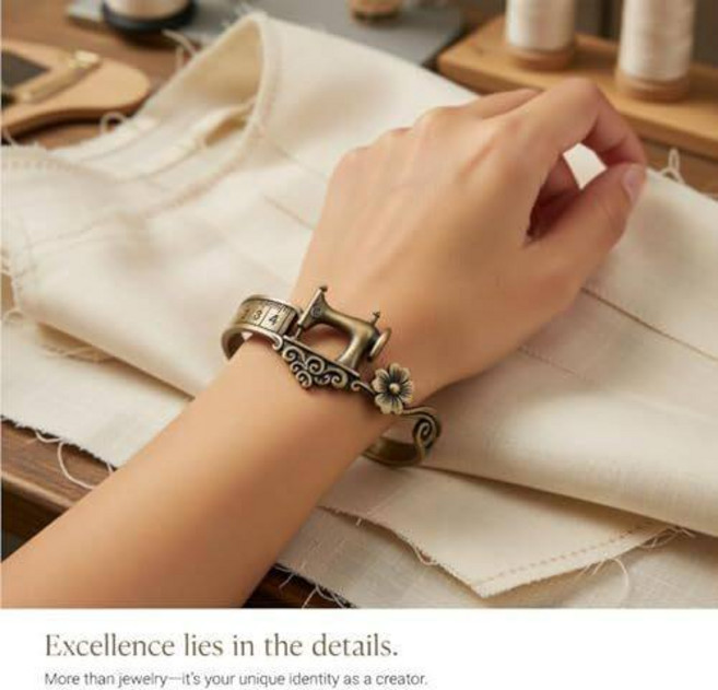 RON 빈티지 소잉 테마 팬던트 팔찌 핸드메이드 감성 개성 만점 악세사리