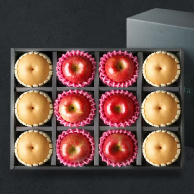 명절 과일 선물 프리미엄 사과 배 혼합 과일 선물세트 (사과6과 배6과), 1개