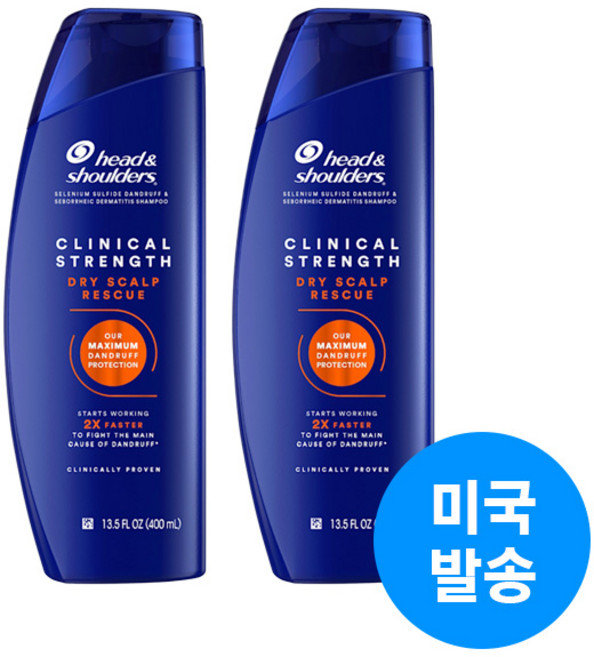 헤드앤숄더 클리니컬 스트렝스 비듬 건성두피 회복 샴푸 400ml, 2개