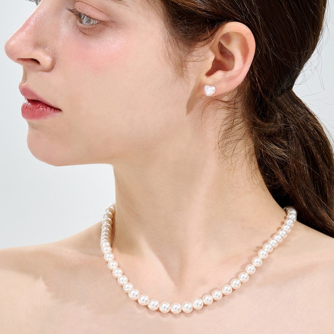 에바주얼리 우아한 스와로브스키진주 클래식 14k 18k 진주 목걸이