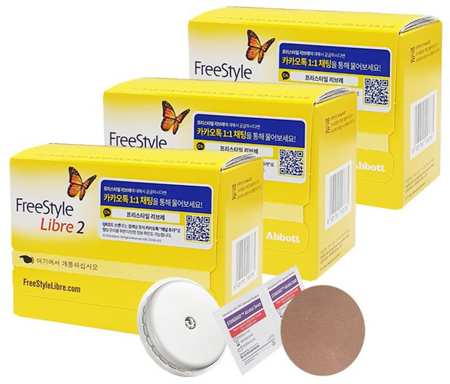 리브레2 무채혈 연속혈당측정기 3각 (42일분) +패치3매 + 알콜솜6매, 3개, 리브레