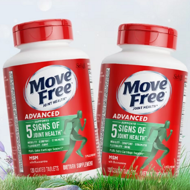 쉬프 무브 프리 조인트 헬스 어드밴스드 플러스 MSM 글루코사민 + 콘드로이틴 코티드 타블렛, 120정, 1개