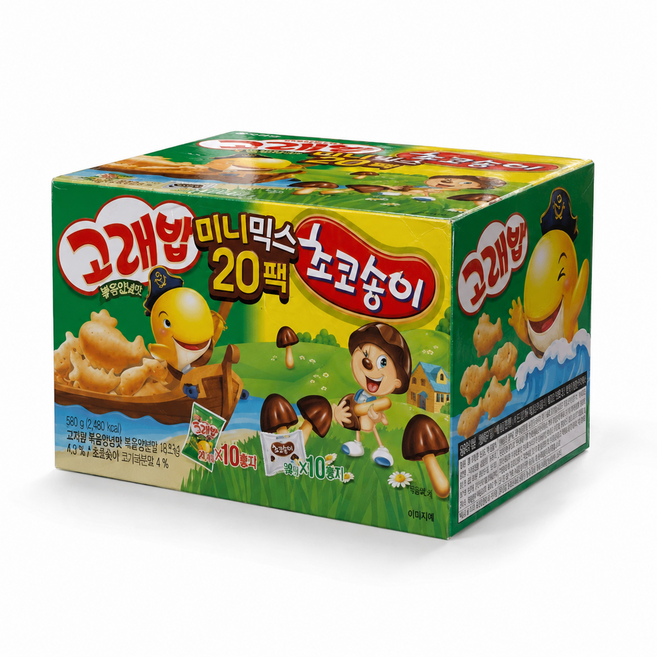 고래송이 미니믹스 20P 560g (고래밥 10P+초코송이 10P), 고래밥 볶음 양념맛 10p + 초코송이 10p, 20개