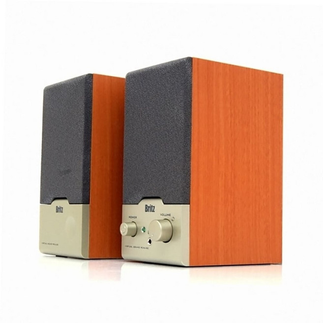브리츠 2채널스피커, BR-1000A Cuve, 우드