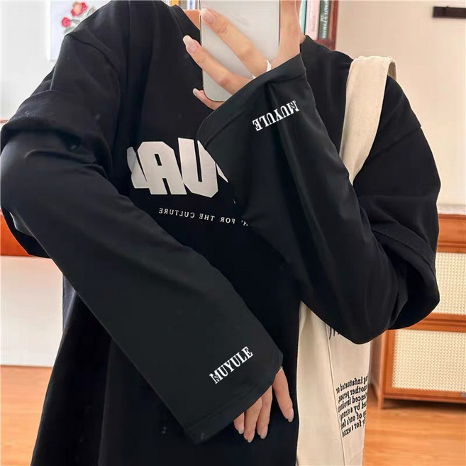 리빙릿 헐렁한 팔토시 루즈핏 쿨토시 자외선차단 손등가리개, 1개, 블랙